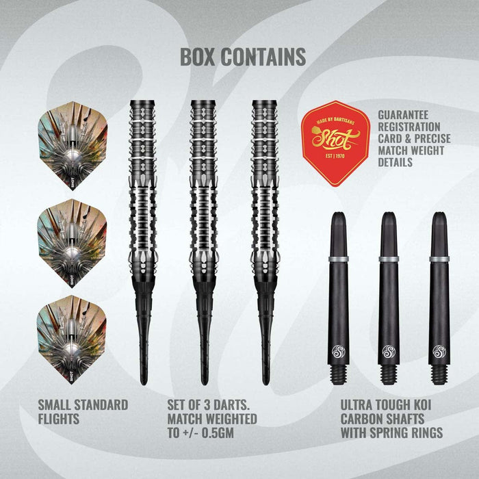 Gnarly Shredda Soft Tip Dart Set-90% Tungsten Dart Barrels