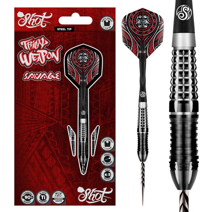 Tribal Weapon Savage Steel Tip Dart Set-90% Tungsten Barrels