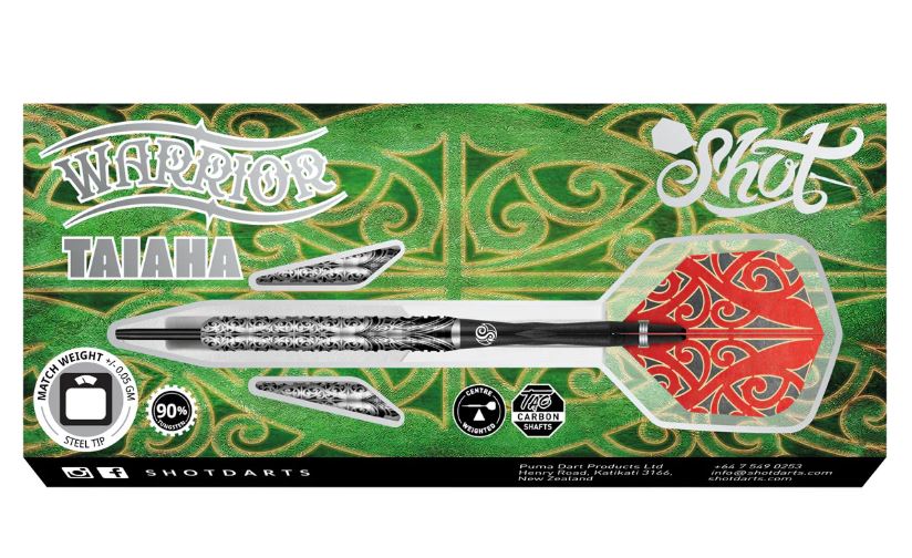 darta tentere Shot! Warrior Taiaha Steel Tip Dart Set