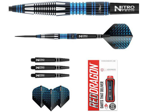 RED DRAGON Raider Series: 23 Gram Steel Tip Tungsten Darts Set -  Professional Darts with Shafts (Stems), Flights and Checkout Card - Choice  of Colour