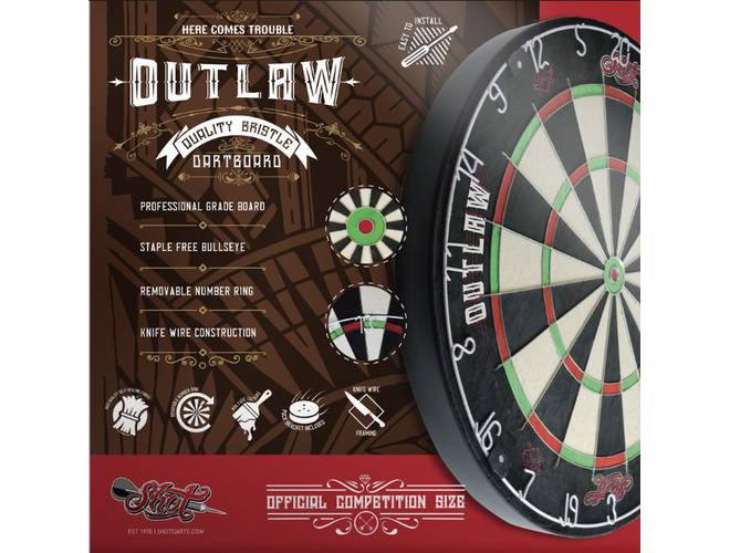 Shot! Outlaw Bristle Dartboard