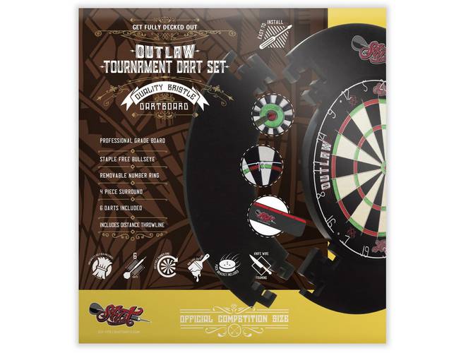 Shot! Outlaw Tournament Dartboard Set